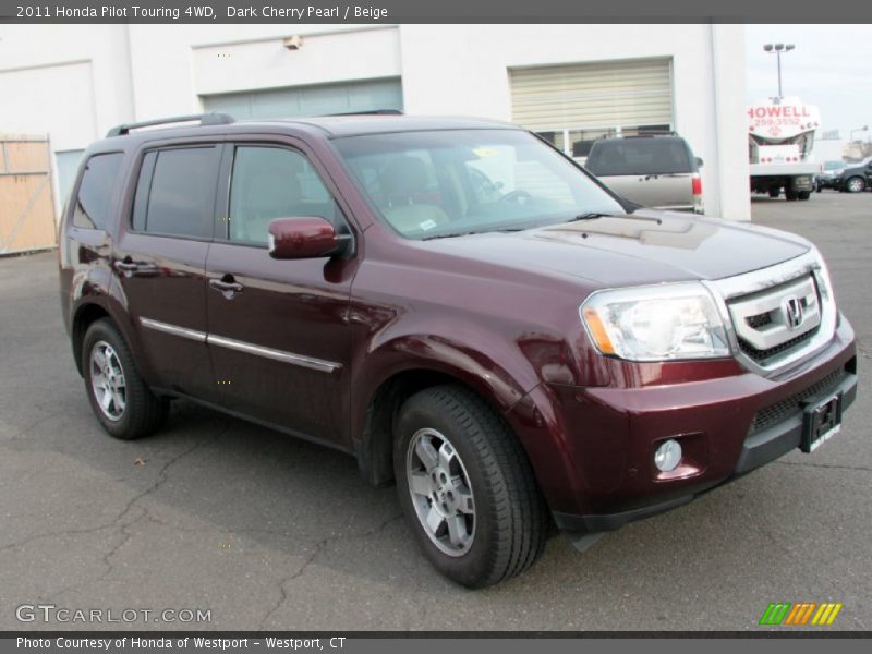 Dark Cherry Pearl / Beige 2011 Honda Pilot Touring 4WD