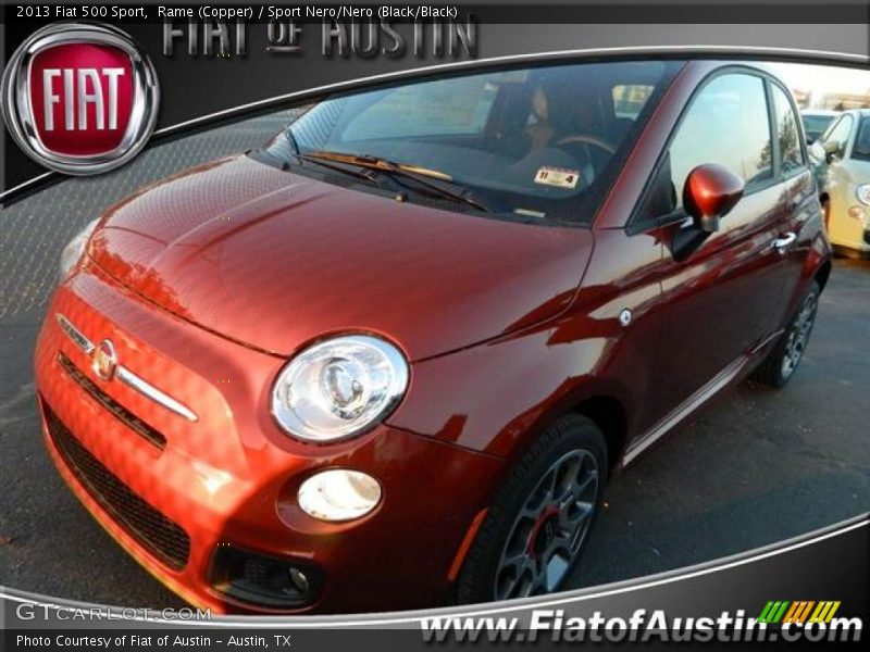 Rame (Copper) / Sport Nero/Nero (Black/Black) 2013 Fiat 500 Sport