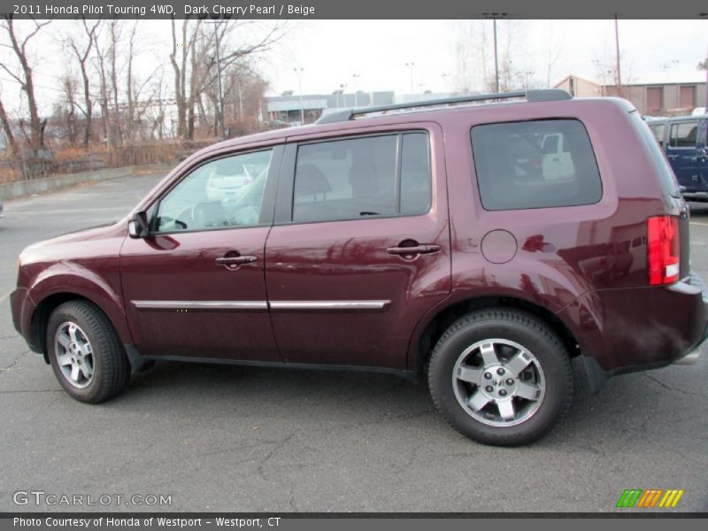 Dark Cherry Pearl / Beige 2011 Honda Pilot Touring 4WD