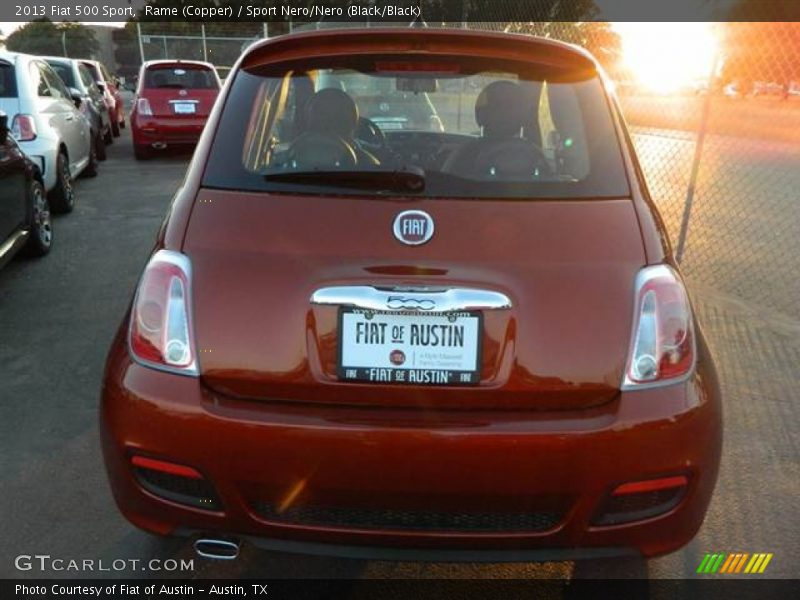 Rame (Copper) / Sport Nero/Nero (Black/Black) 2013 Fiat 500 Sport