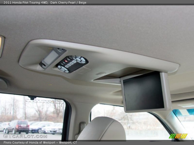 Dark Cherry Pearl / Beige 2011 Honda Pilot Touring 4WD