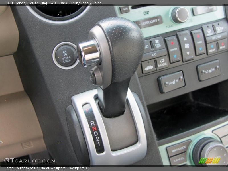 Dark Cherry Pearl / Beige 2011 Honda Pilot Touring 4WD