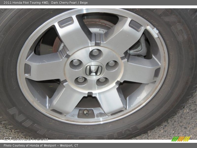 Dark Cherry Pearl / Beige 2011 Honda Pilot Touring 4WD