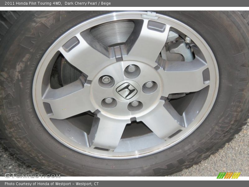 Dark Cherry Pearl / Beige 2011 Honda Pilot Touring 4WD