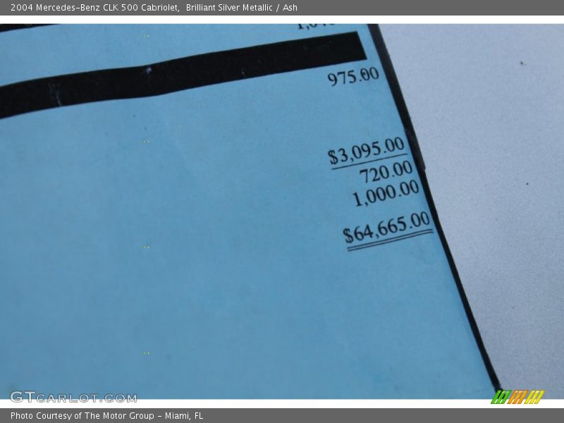 Brilliant Silver Metallic / Ash 2004 Mercedes-Benz CLK 500 Cabriolet