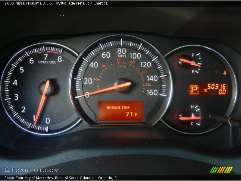 Mystic Jade Metallic / Charcoal 2009 Nissan Maxima 3.5 S