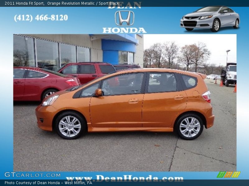 Orange Revolution Metallic / Sport Black 2011 Honda Fit Sport