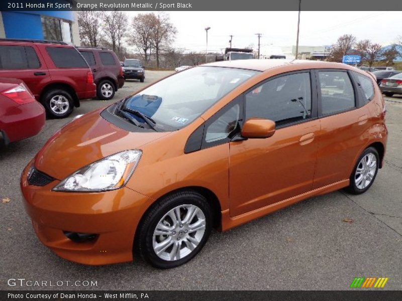 Orange Revolution Metallic / Sport Black 2011 Honda Fit Sport