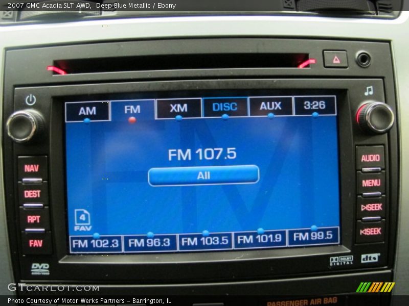 Deep Blue Metallic / Ebony 2007 GMC Acadia SLT AWD