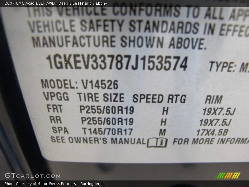 Deep Blue Metallic / Ebony 2007 GMC Acadia SLT AWD