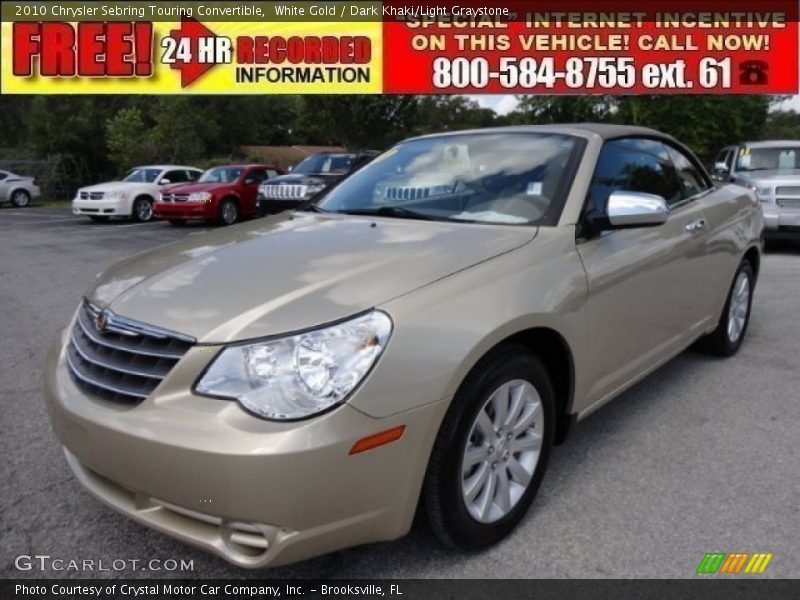 White Gold / Dark Khaki/Light Graystone 2010 Chrysler Sebring Touring Convertible