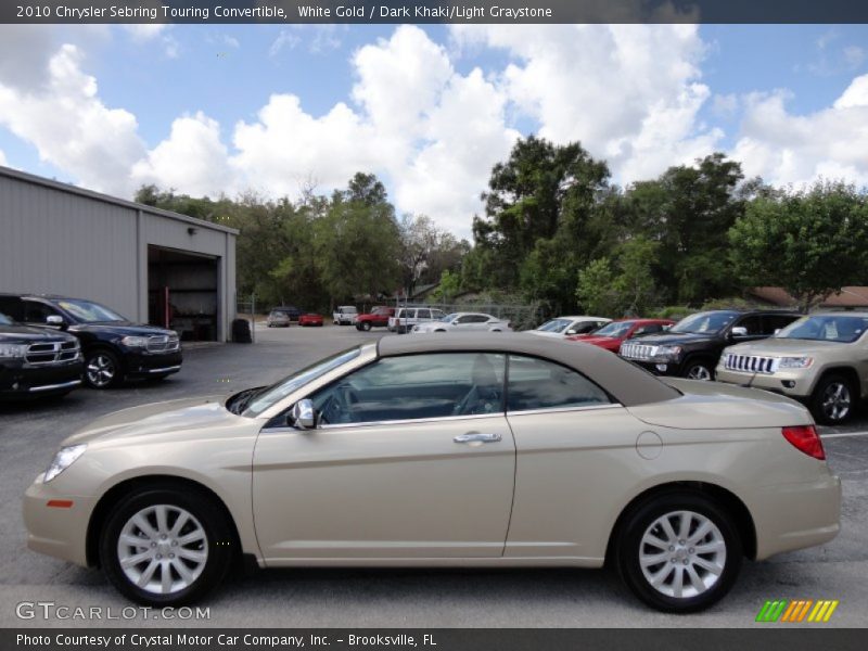 White Gold / Dark Khaki/Light Graystone 2010 Chrysler Sebring Touring Convertible