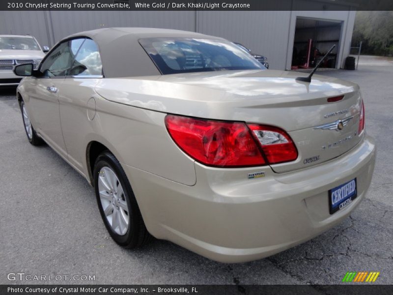 White Gold / Dark Khaki/Light Graystone 2010 Chrysler Sebring Touring Convertible