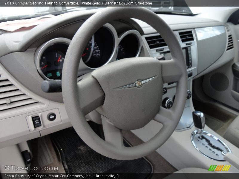 White Gold / Dark Khaki/Light Graystone 2010 Chrysler Sebring Touring Convertible
