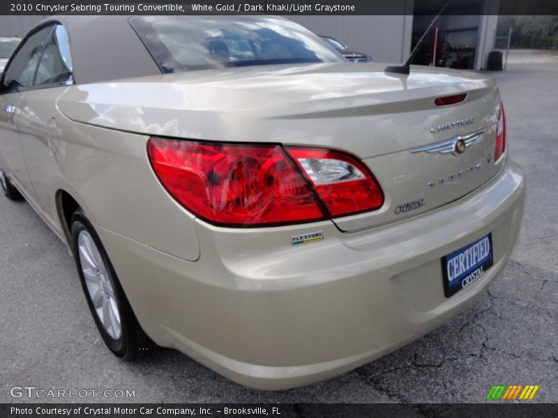 White Gold / Dark Khaki/Light Graystone 2010 Chrysler Sebring Touring Convertible