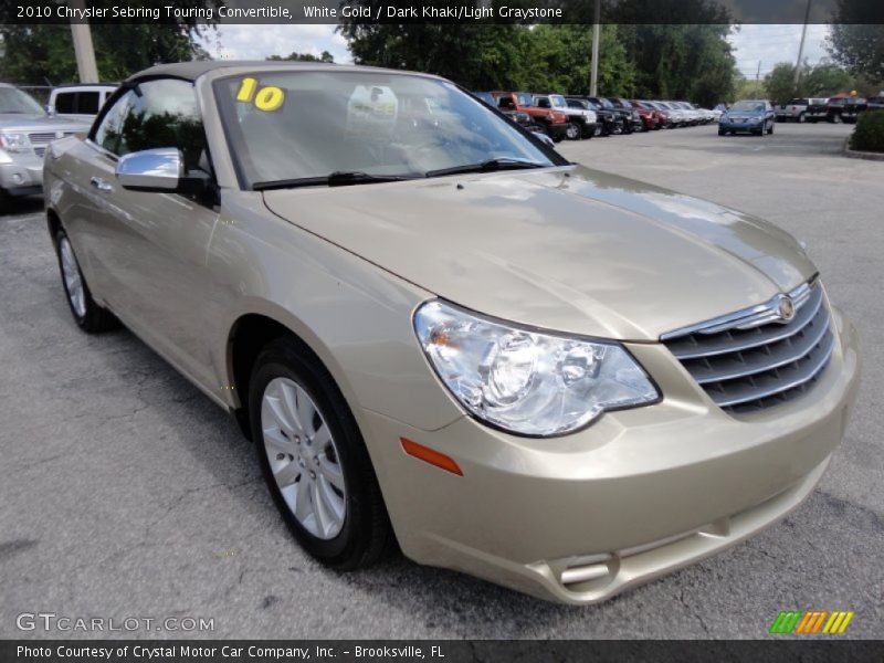 White Gold / Dark Khaki/Light Graystone 2010 Chrysler Sebring Touring Convertible