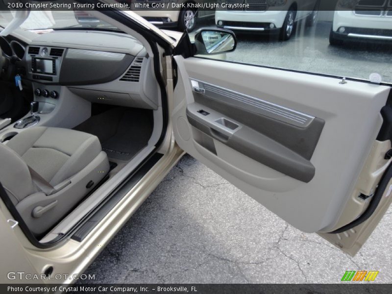 White Gold / Dark Khaki/Light Graystone 2010 Chrysler Sebring Touring Convertible