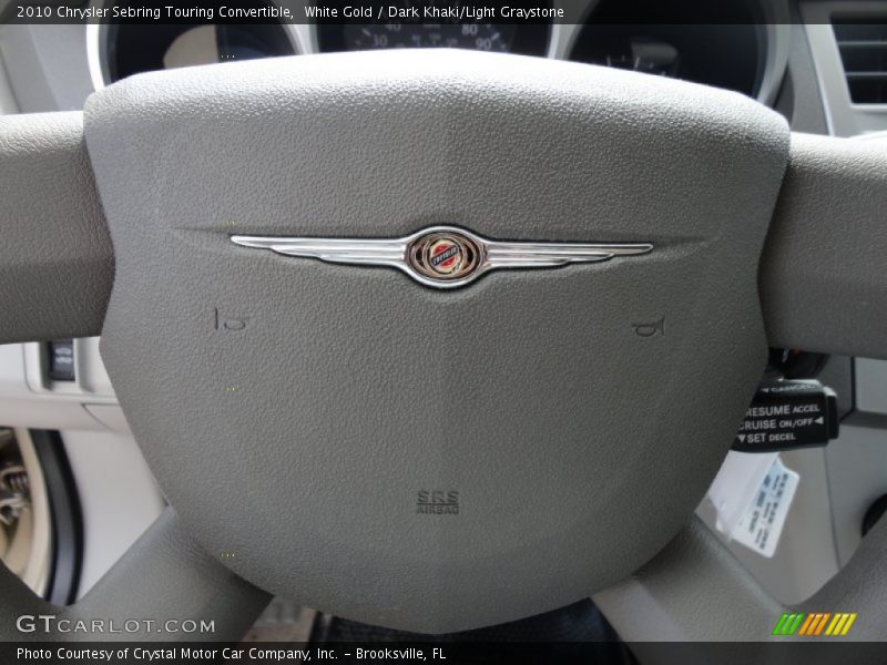 White Gold / Dark Khaki/Light Graystone 2010 Chrysler Sebring Touring Convertible
