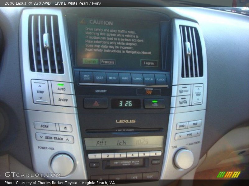 Crystal White Pearl / Ivory 2006 Lexus RX 330 AWD