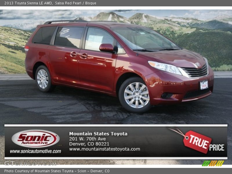 Salsa Red Pearl / Bisque 2013 Toyota Sienna LE AWD
