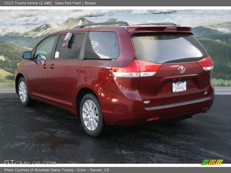 Salsa Red Pearl / Bisque 2013 Toyota Sienna LE AWD