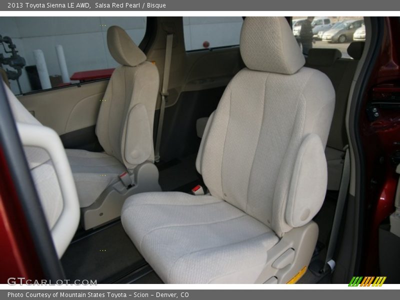 Rear Seat of 2013 Sienna LE AWD