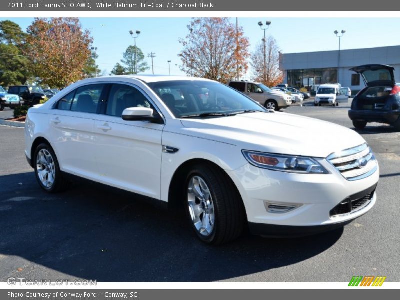 White Platinum Tri-Coat / Charcoal Black 2011 Ford Taurus SHO AWD