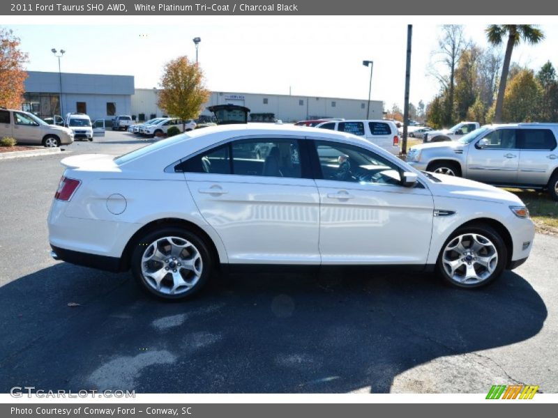 White Platinum Tri-Coat / Charcoal Black 2011 Ford Taurus SHO AWD