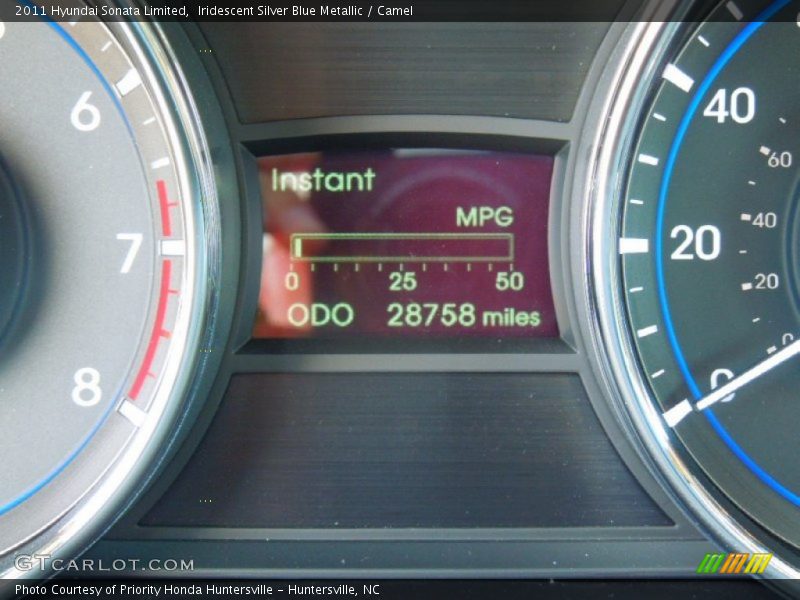 Iridescent Silver Blue Metallic / Camel 2011 Hyundai Sonata Limited