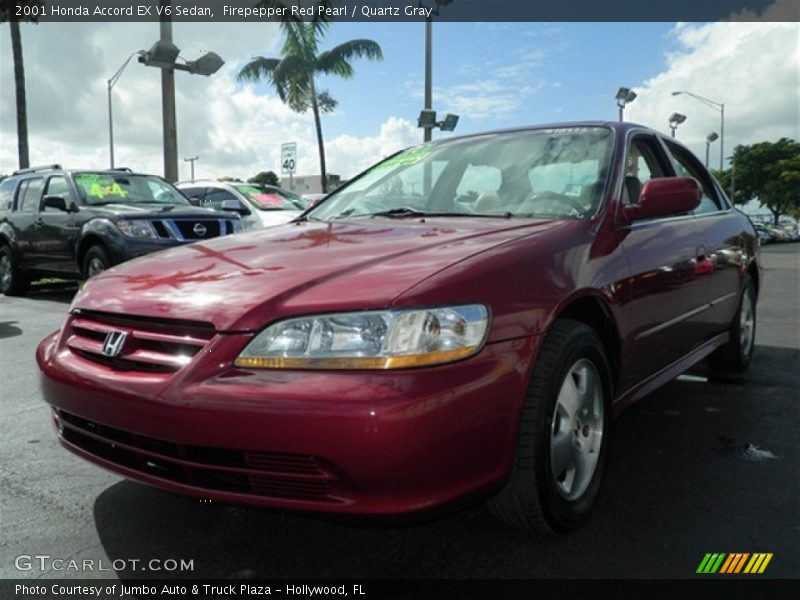 Firepepper Red Pearl / Quartz Gray 2001 Honda Accord EX V6 Sedan