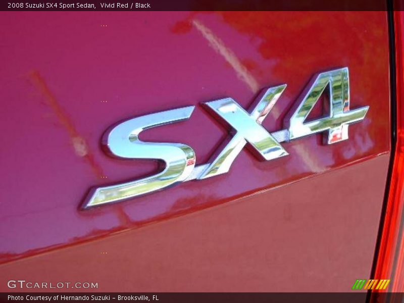 Vivid Red / Black 2008 Suzuki SX4 Sport Sedan