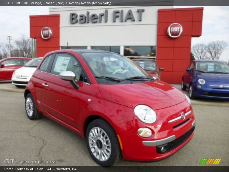 Rosso (Red) / Avorio/Avorio (Ivory/Ivory) 2013 Fiat 500 Lounge