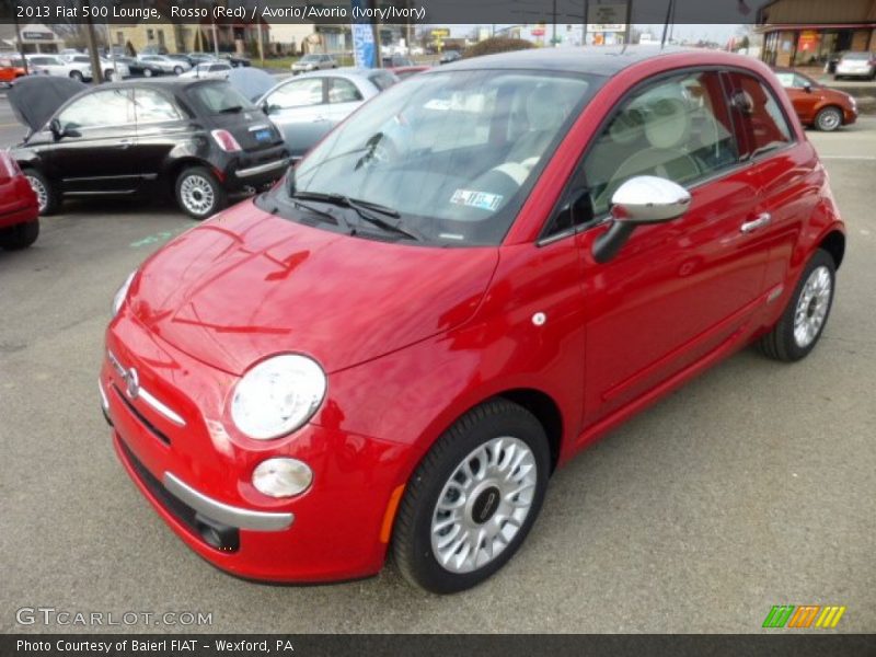 Rosso (Red) / Avorio/Avorio (Ivory/Ivory) 2013 Fiat 500 Lounge