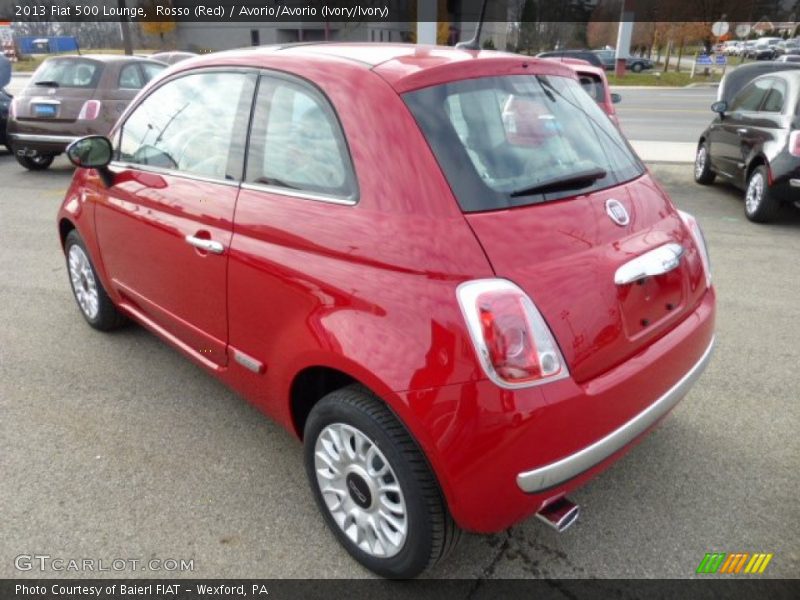 Rosso (Red) / Avorio/Avorio (Ivory/Ivory) 2013 Fiat 500 Lounge