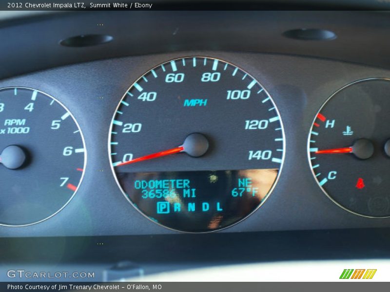 Summit White / Ebony 2012 Chevrolet Impala LTZ