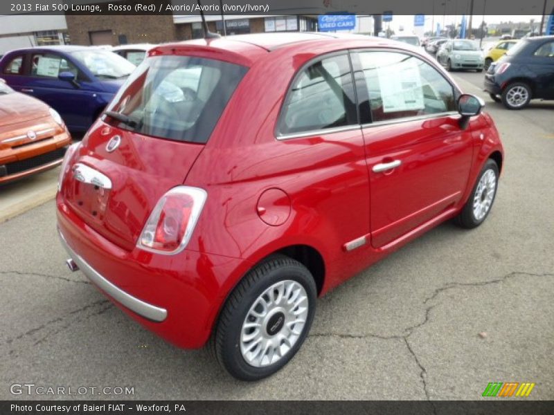 Rosso (Red) / Avorio/Avorio (Ivory/Ivory) 2013 Fiat 500 Lounge