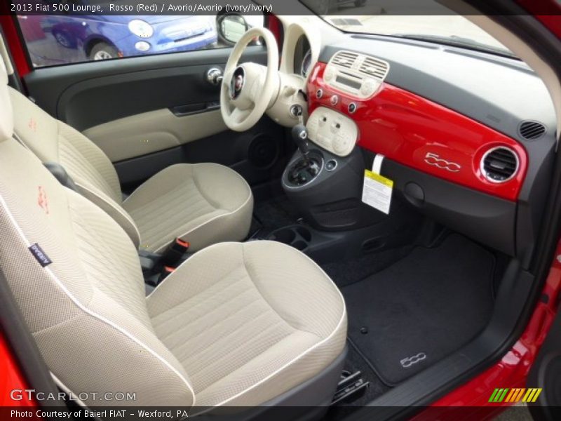 Rosso (Red) / Avorio/Avorio (Ivory/Ivory) 2013 Fiat 500 Lounge