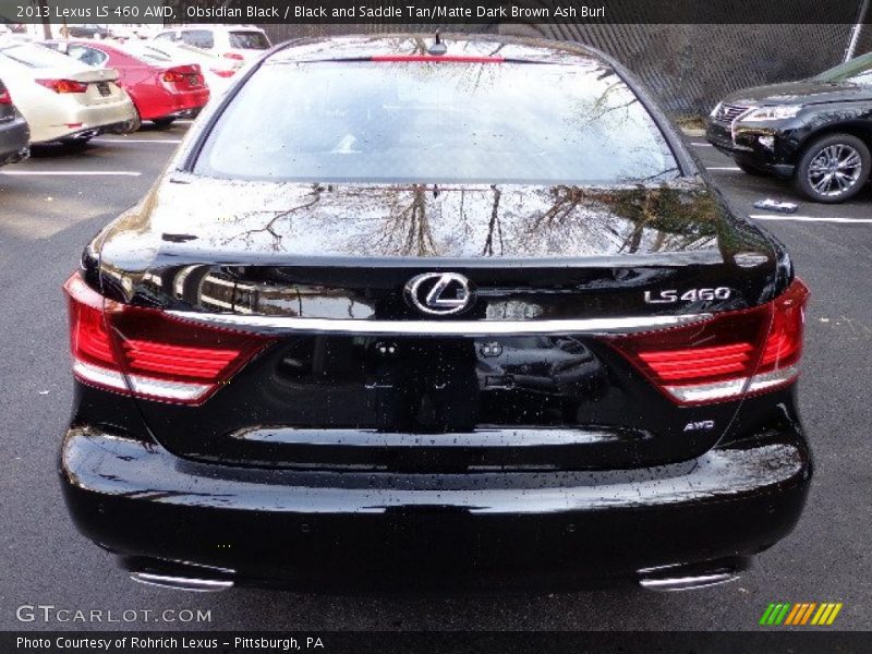 Obsidian Black / Black and Saddle Tan/Matte Dark Brown Ash Burl 2013 Lexus LS 460 AWD