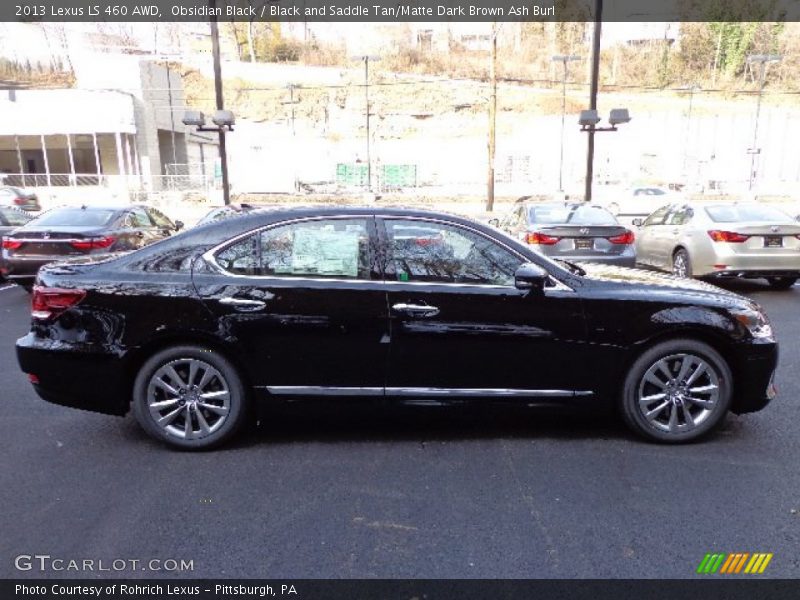 Obsidian Black / Black and Saddle Tan/Matte Dark Brown Ash Burl 2013 Lexus LS 460 AWD