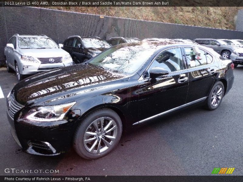 Obsidian Black / Black and Saddle Tan/Matte Dark Brown Ash Burl 2013 Lexus LS 460 AWD