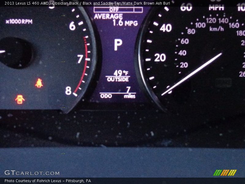 Obsidian Black / Black and Saddle Tan/Matte Dark Brown Ash Burl 2013 Lexus LS 460 AWD