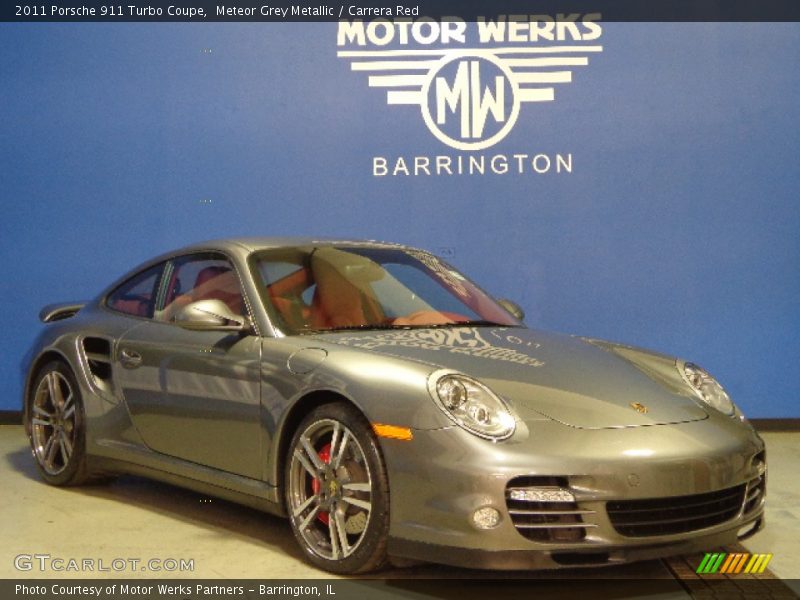 Meteor Grey Metallic / Carrera Red 2011 Porsche 911 Turbo Coupe