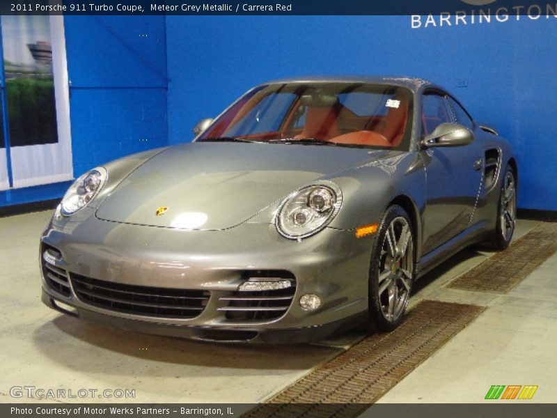 Meteor Grey Metallic / Carrera Red 2011 Porsche 911 Turbo Coupe