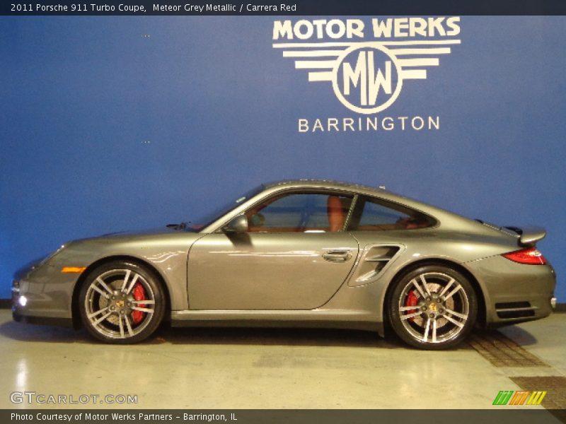 Meteor Grey Metallic / Carrera Red 2011 Porsche 911 Turbo Coupe