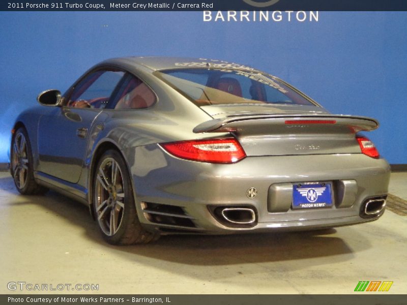 Meteor Grey Metallic / Carrera Red 2011 Porsche 911 Turbo Coupe