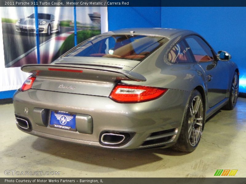 Meteor Grey Metallic / Carrera Red 2011 Porsche 911 Turbo Coupe