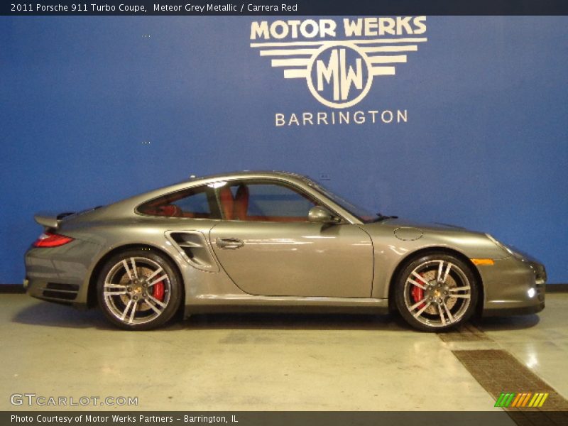 Meteor Grey Metallic / Carrera Red 2011 Porsche 911 Turbo Coupe