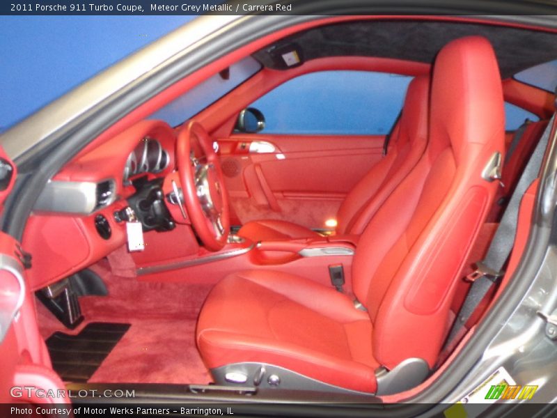 Meteor Grey Metallic / Carrera Red 2011 Porsche 911 Turbo Coupe