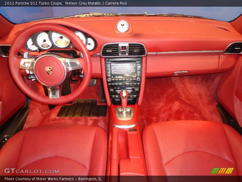 Meteor Grey Metallic / Carrera Red 2011 Porsche 911 Turbo Coupe