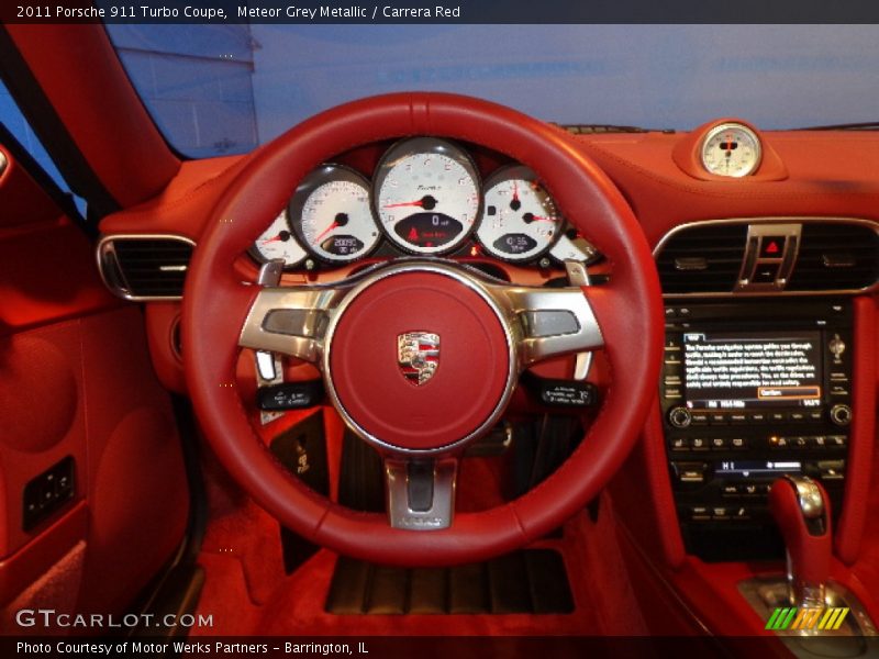 Meteor Grey Metallic / Carrera Red 2011 Porsche 911 Turbo Coupe